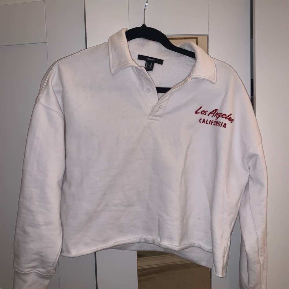 FOREVER 21 COLLARED CROPPED SWEATER - Picture 2 of 8